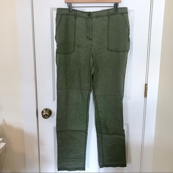 Boden Pants - BODEN Olive Green Linen Pants NWT